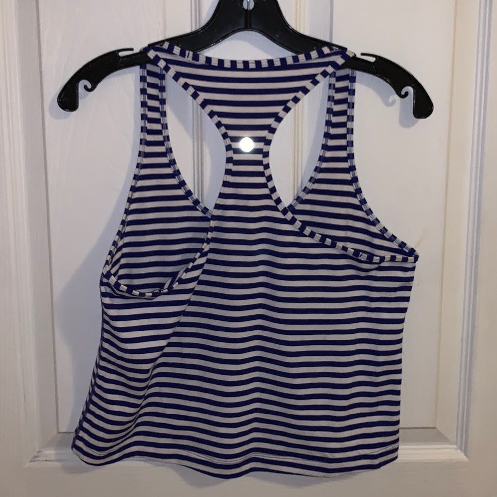 LULULEMON cropped striped cool racer back tank